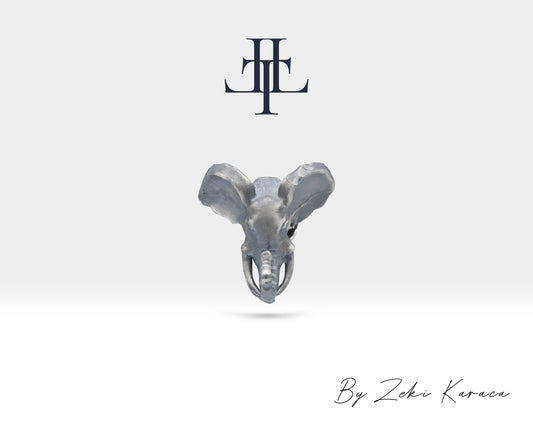 Pırlantalı Fil Yaka İğnesi, 925K Gümüş | LZ00025D