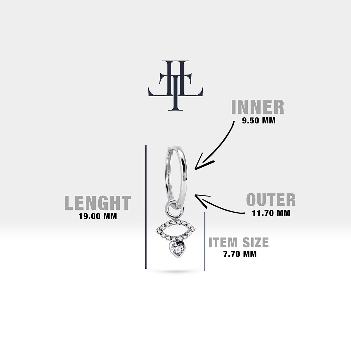 Pırlanta Göz Sallantılı Küpe, 12 MM , 14K Sarı-Beyaz-Kırmızı Altın | LE00055D