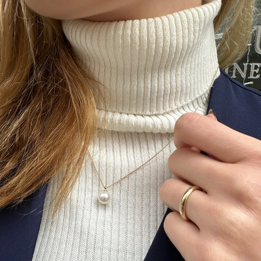 İnci Kolye, 14K Sarı-Beyaz-Kırmızı Altın | LN00003P