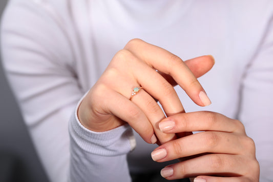 Opal Yüzük, 14K Sarı-Beyaz-Kırmızı Altın | LR00012DO