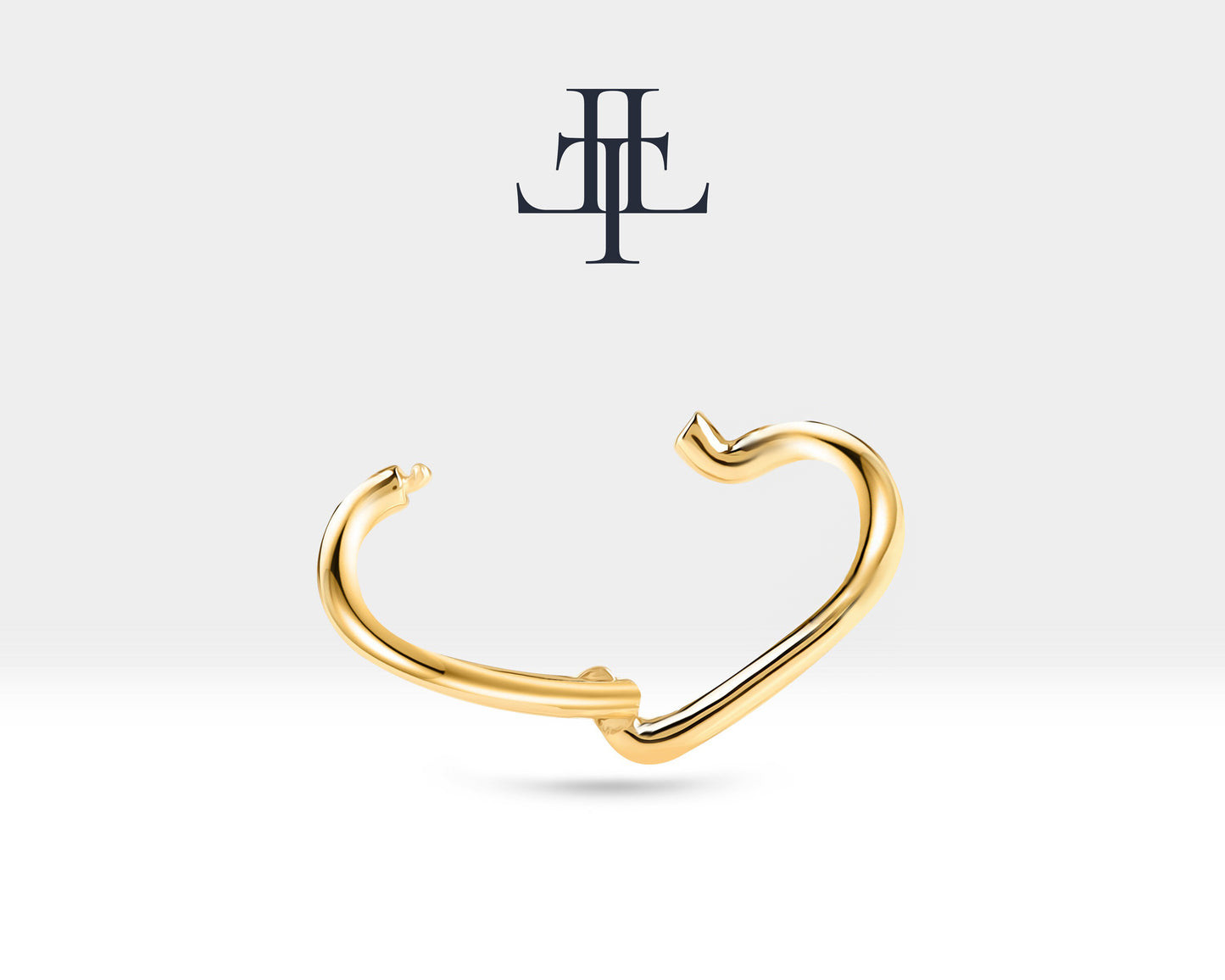 Sade Kalp Piercing, 13 MM , 1.20 MM, 14K Sarı-Beyaz-Kırmızı Altın | LC00010