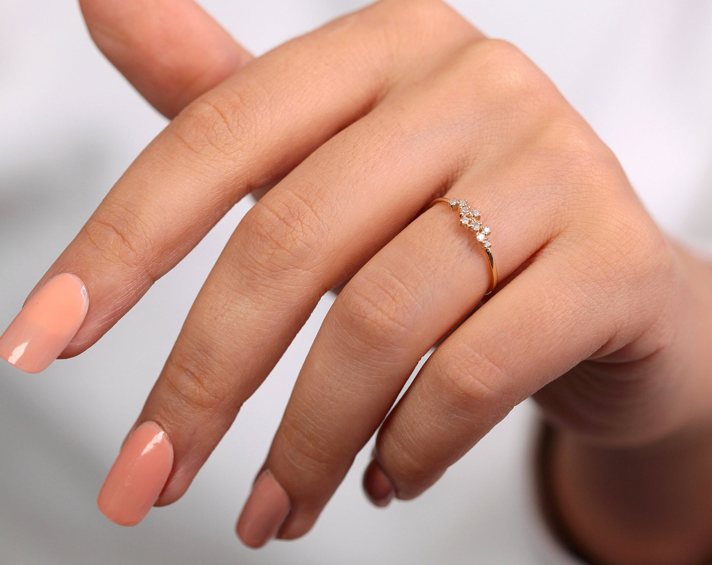 Markiz Pırlanta Başak Yüzük, 14K Sarı-Beyaz-Kırmızı Altın | LR00029D