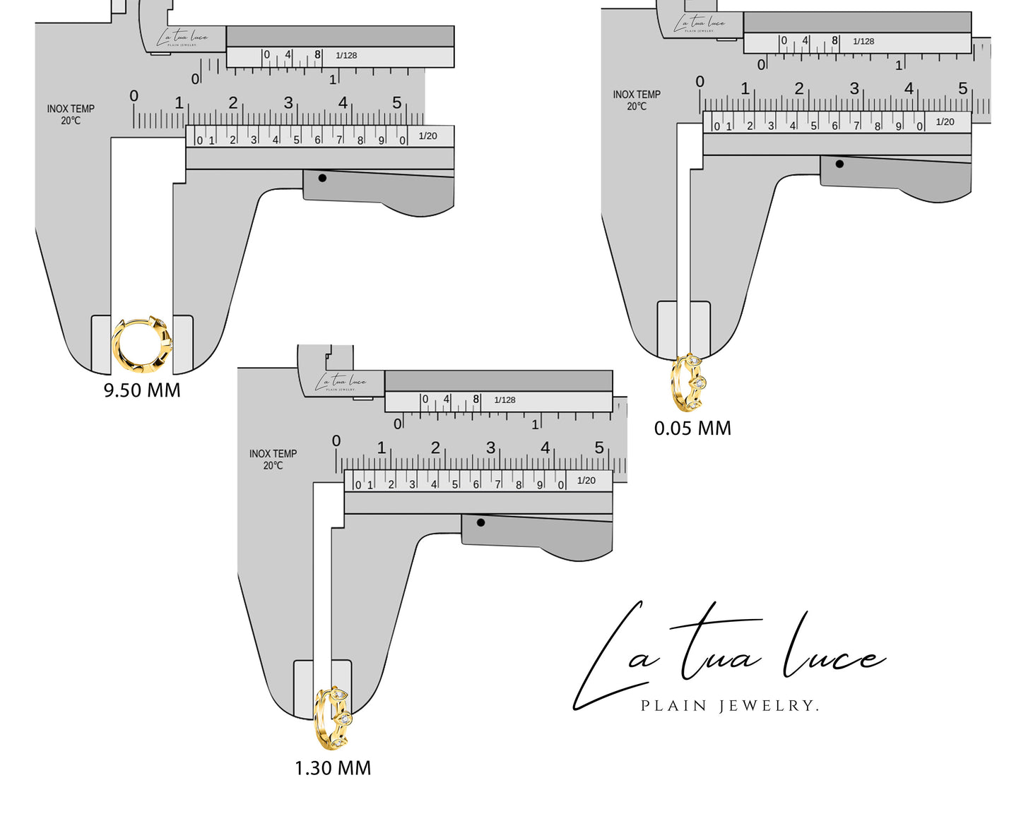 Pırlantalı Altıgen Motifli Küpe, 9.50 MM , 14K Sarı-Beyaz-Kırmızı Altın | LE00016D
