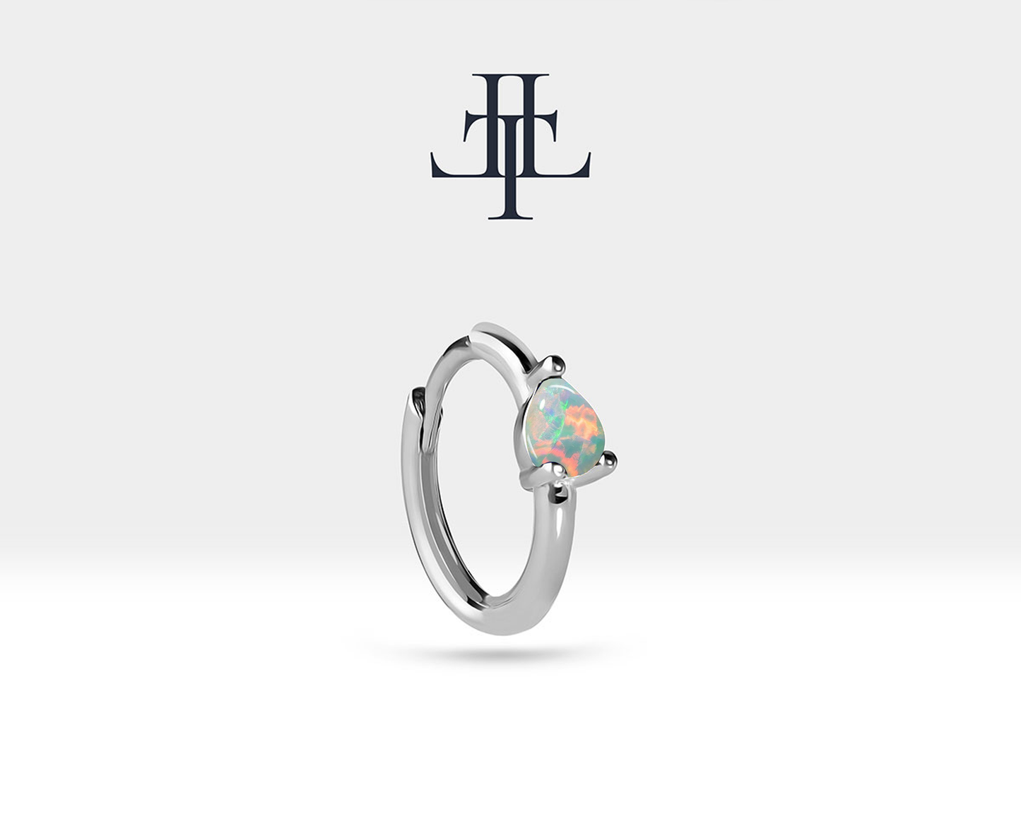 Damla Opal Küpe, 12 MM , 14K Sarı-Beyaz-Kırmızı Altın | LE00009O