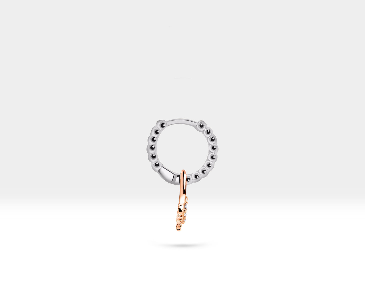 Sarı Safir Göz Sallantılı Küpe, 11 MM , 14K Sarı-Beyaz-Kırmızı Altın | LE00066DS