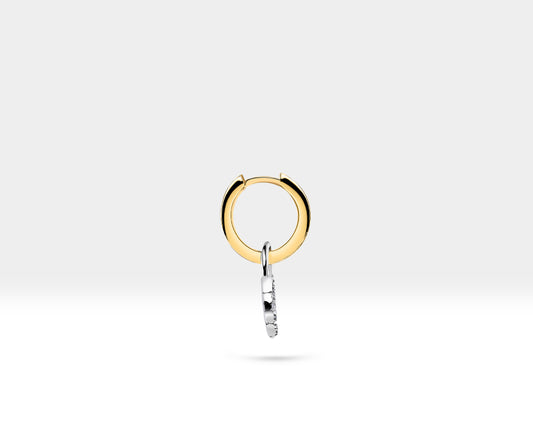 Kutup Yıldızı Sallantılı Küpe, 12 MM , 14K Sarı-Beyaz-Kırmızı Altın | LE00049D