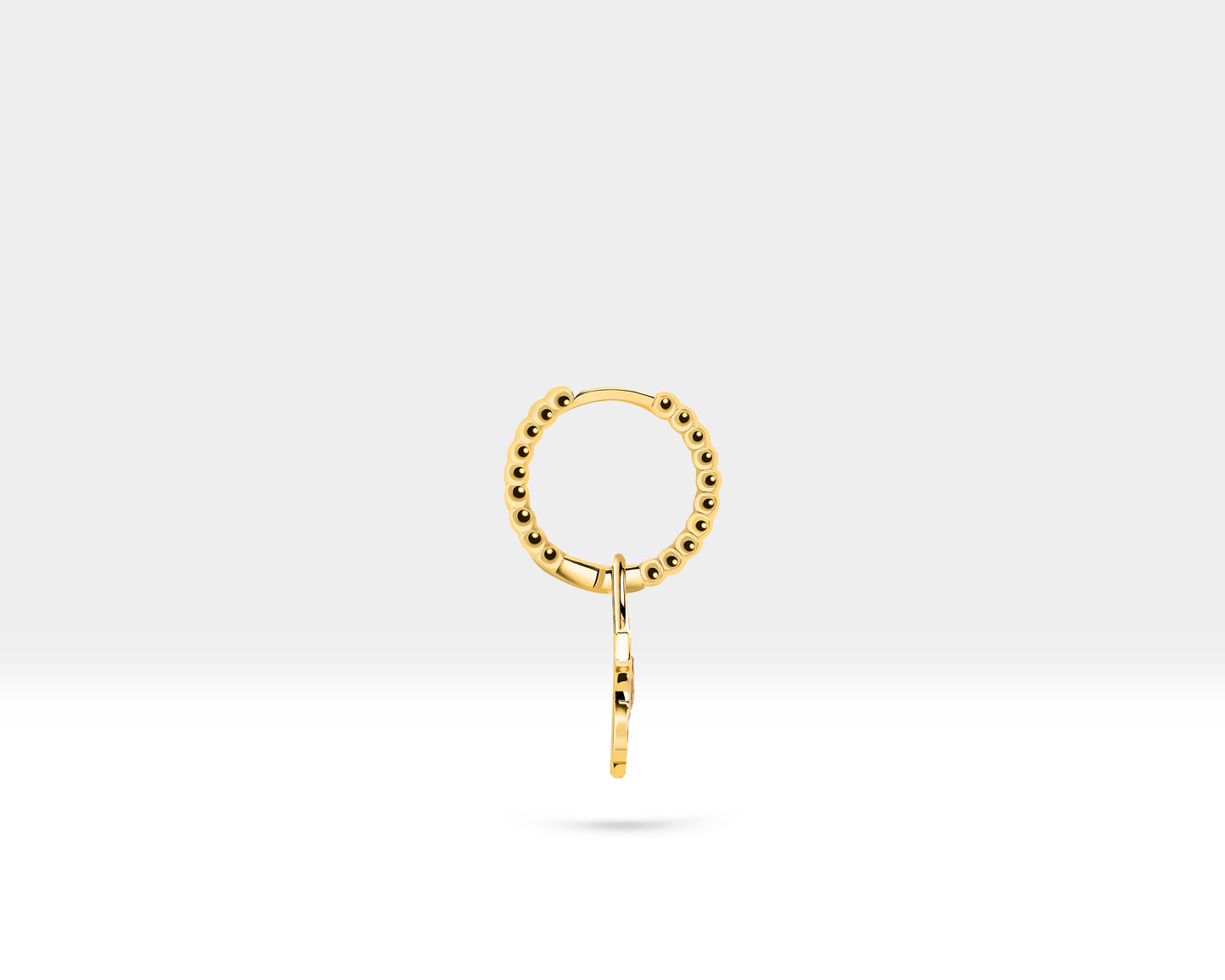 Yakut Fatıma'nın Eli Sallantılı Küpe, 12 MM , 14K Sarı-Beyaz-Kırmızı Altın | LE00043R