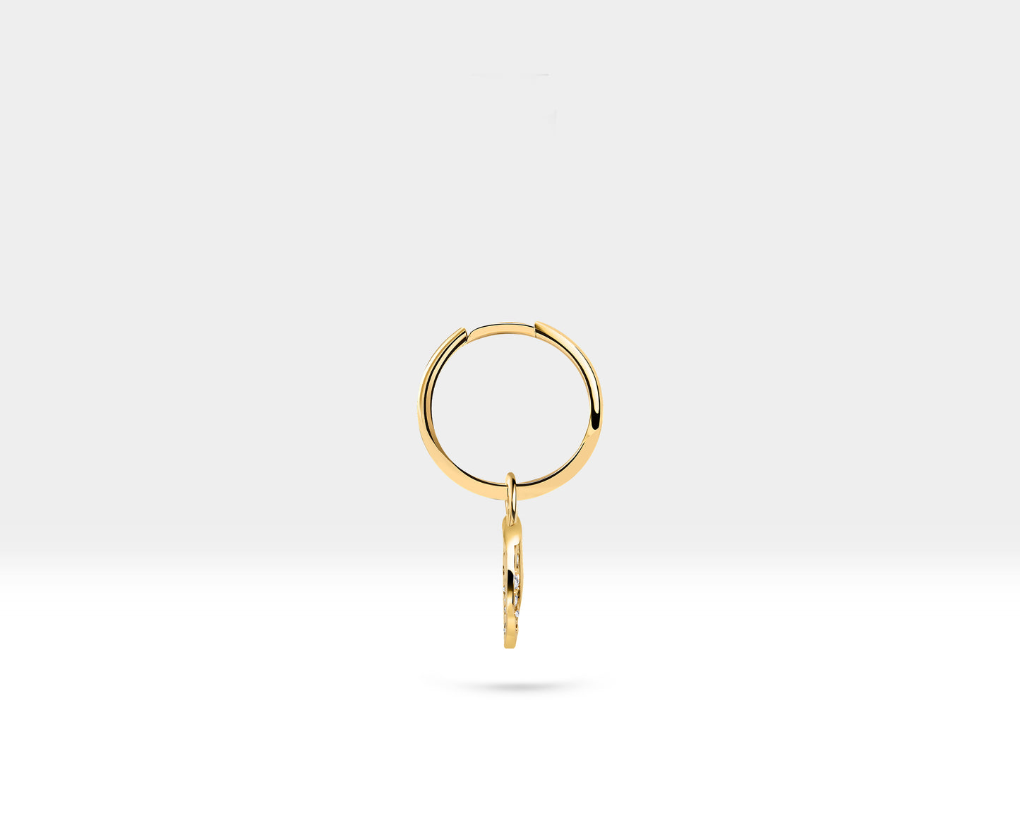 Su Yeşili Safir Yapraklı Sallantı Küpe, 13 MM , 14K Sarı-Beyaz-Kırmızı Altın | LE00058S