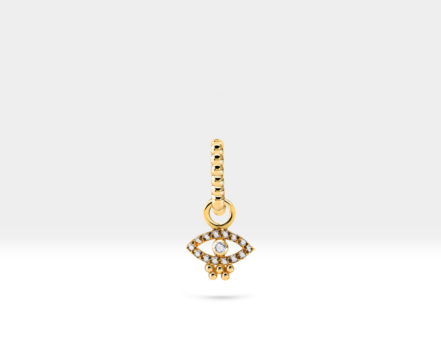 Pırlanta Göz Sallantılı Küpe, 11 MM , 14K Sarı-Beyaz-Kırmızı Altın | LE00067D