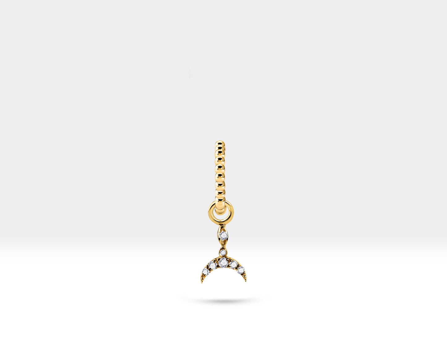 Pırlanta Deniz Kızı Kuyruğu Sallantılı Küpe, 12 MM , 14K Sarı-Beyaz-Kırmızı Altın | LE00040D