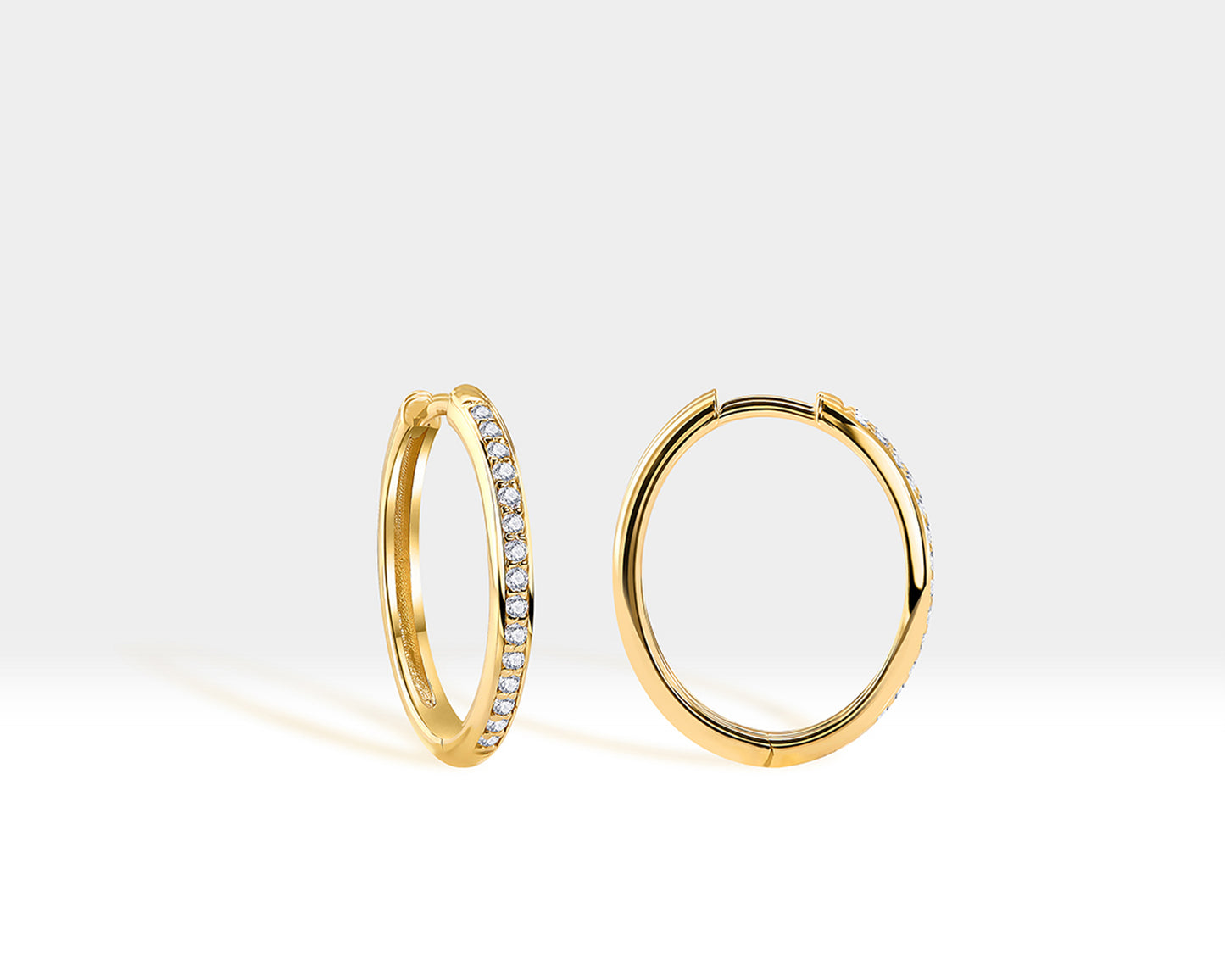 Halka Pırlantalı Küpe, 8-17 MM , 14K Sarı-Beyaz-Kırmızı Altın | LE00035D