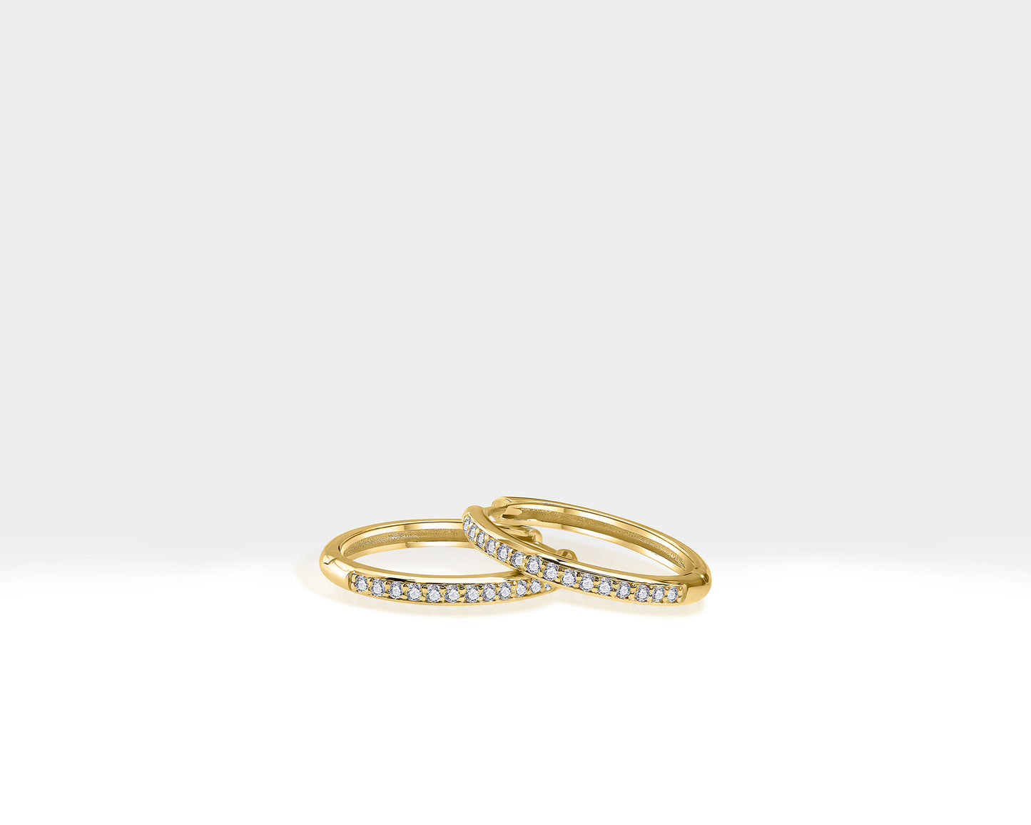 Halka Pırlantalı Küpe, 8-17 MM , 14K Sarı-Beyaz-Kırmızı Altın | LE00035D