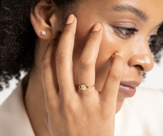 Opal Göz Yüzük, 14K Sarı-Beyaz-Kırmızı Altın | LR00001DO