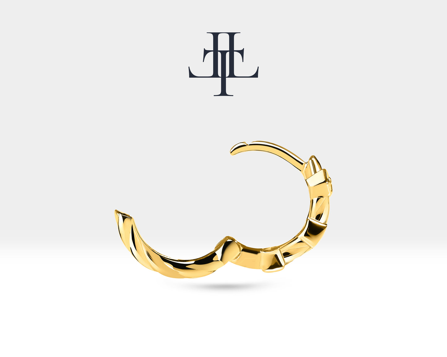 Pırlantalı Markiz Motifli Küpe, 9.50 MM , 14K Sarı-Beyaz-Kırmızı Altın | LE00013D