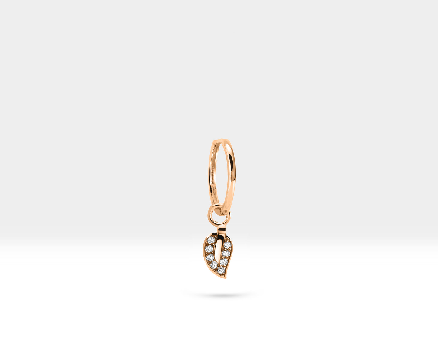Su Yeşili Safir Yapraklı Sallantı Küpe, 13 MM , 14K Sarı-Beyaz-Kırmızı Altın | LE00058S
