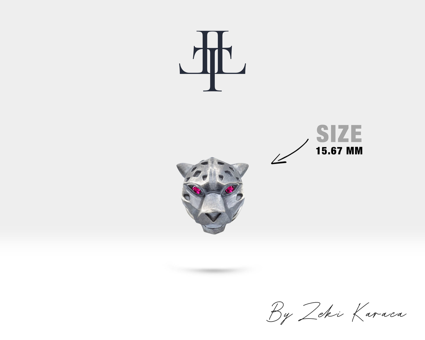 Yakutlu Puma Yaka İğnesi, 925K Gümüş | LZ00021R