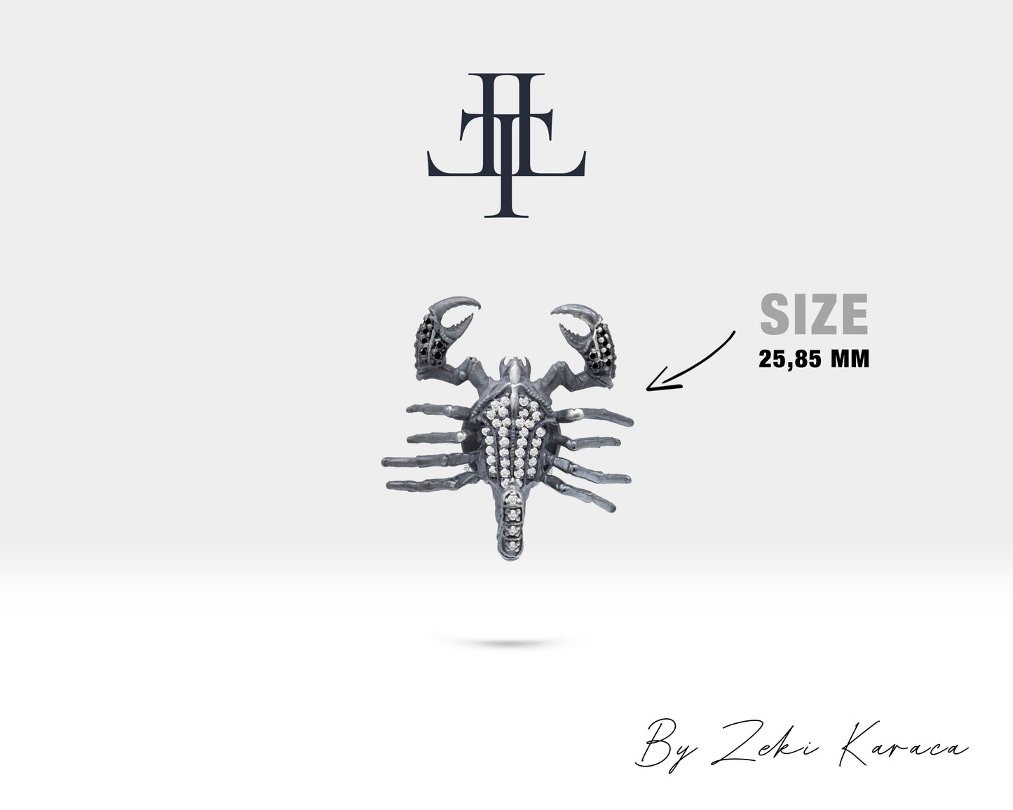 Pırlantalı Akrep Yaka İğnesi, 925K Gümüş | LZ00013DB
