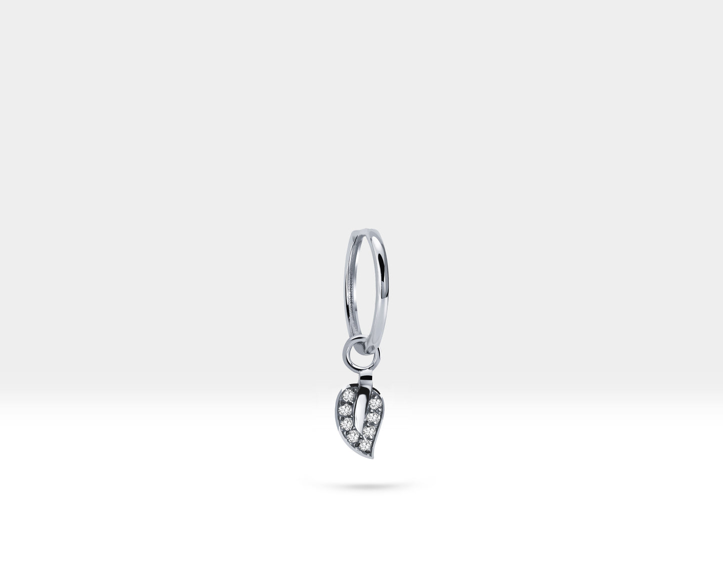Su Yeşili Safir Yapraklı Sallantı Küpe, 13 MM , 14K Sarı-Beyaz-Kırmızı Altın | LE00058S