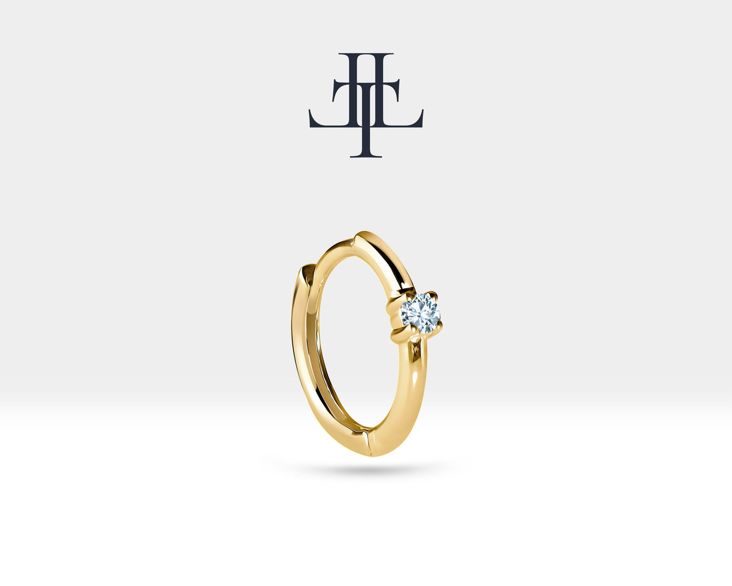 Pırlanta Küpe, 12 MM , 14K Sarı-Beyaz-Kırmızı Altın | LE00006D