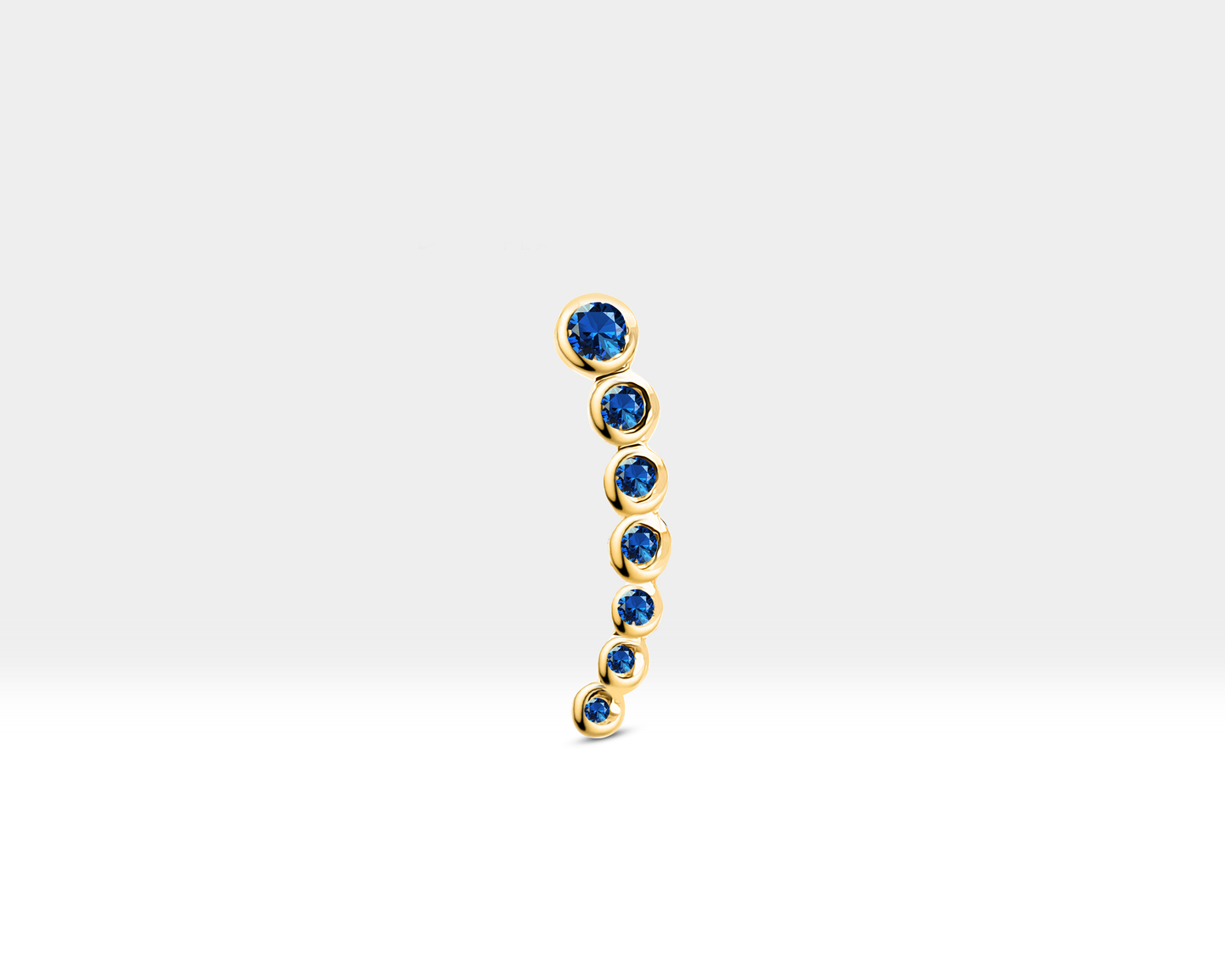Süzme Safirli Piercing, 8 MM , 1.2 MM, 14K Sarı-Beyaz-Kırmızı Altın | LP00005S
