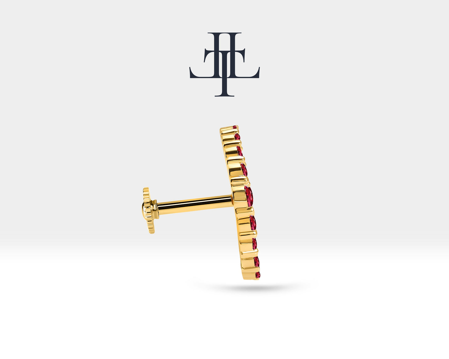 Ruby Moon Design Cartilage Clicker Piercing Single Helix Stud Earring