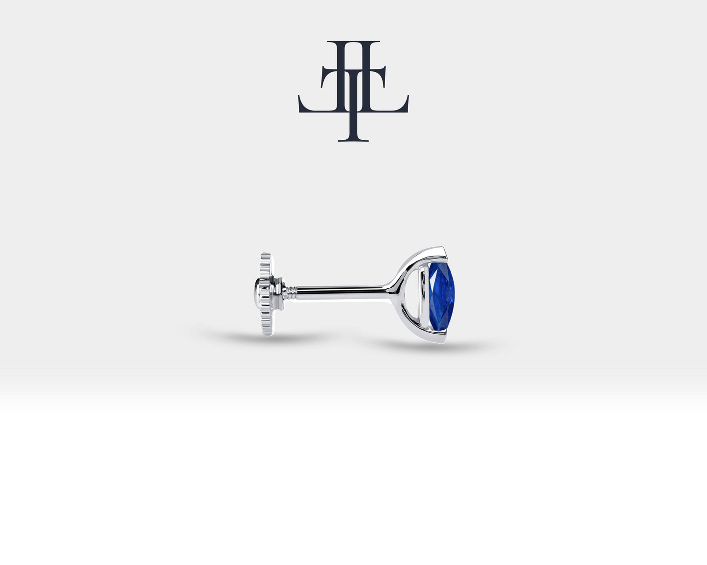 Markiz Safir Piercing, 8 MM , 1.2 MM, 14K Sarı-Beyaz-Kırmızı Altın | LP00022S