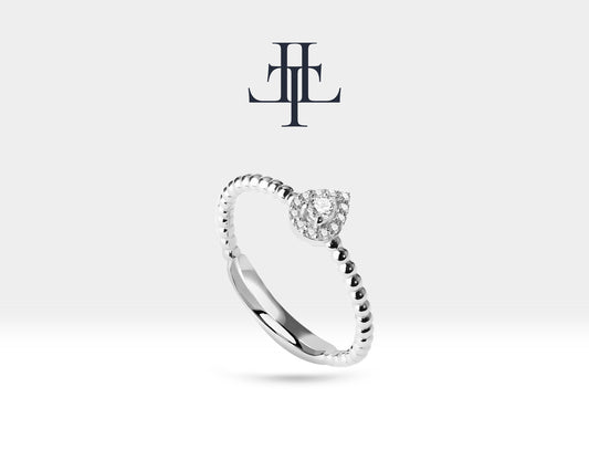 Damla Pırlanta Yüzük, 14K Sarı-Beyaz-Kırmızı Altın | LR00018D