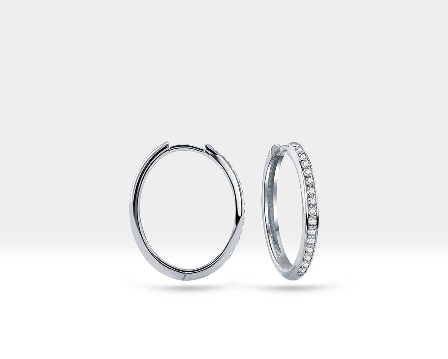 Halka Pırlantalı Küpe, 8-17 MM , 14K Sarı-Beyaz-Kırmızı Altın | LE00035D