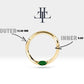 Markiz Zümrütlü Halka Piercing, 10-12 MM , 1.2 MM, 14K Sarı-Beyaz-Kırmızı Altın | LC00028E