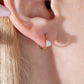 Çapraz Damla Opal Küpe, 12 MM , 14K Sarı-Beyaz-Kırmızı Altın | LE00023O