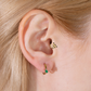 Piramit Siyah Pırlantalı Piercing, 8 MM , 1.2 MM, 14K Sarı-Beyaz-Kırmızı Altın | LP00003B