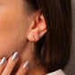 Yakut Haç Sallantılı Küpe, 13 MM , 14K Sarı-Beyaz-Kırmızı Altın | LE00034R