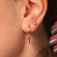 Yakut Haç Sallantılı Küpe, 13 MM , 14K Sarı-Beyaz-Kırmızı Altın | LE00034R