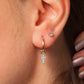Pırlanta Haç Sallantılı Küpe, 13 MM , 14K Sarı-Beyaz-Kırmızı Altın | LE00034D