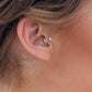 İştar Yıldızı Pırlantalı Piercing, 8 MM , 1.2 MM, 14K Sarı-Beyaz-Kırmızı Altın | LP00016D