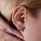 Kalp Kuru Kafa Yakutlu Piercing, 8 MM , 1.2 MM, 14K Sarı-Beyaz-Kırmızı Altın | LP00023R