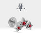 Üçlü Yıldız Yakut Piercing, 8 MM , 1.2 MM, 14K Sarı-Beyaz-Kırmızı Altın | LP00042R