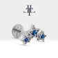 Üçlü Yıldız Safirli Piercing, 8 MM , 1.2 MM, 14K Sarı-Beyaz-Kırmızı Altın | LP00042S