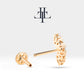 Damla Pırlantalı Piercing, 8 MM , 1.2 MM, 14K Sarı-Beyaz-Kırmızı Altın | LP00010D