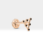Piramit Siyah Pırlantalı Piercing, 8 MM , 1.2 MM, 14K Sarı-Beyaz-Kırmızı Altın | LP00003B