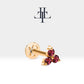 Üçlü Yakut Piercing, 8 MM , 1.2 MM, 14K Sarı-Beyaz-Kırmızı Altın | LP00021R
