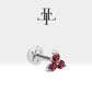 Üçlü Yakut Piercing, 8 MM , 1.2 MM, 14K Sarı-Beyaz-Kırmızı Altın | LP00021R