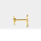 Piramit Siyah Pırlantalı Piercing, 8 MM , 1.2 MM, 14K Sarı-Beyaz-Kırmızı Altın | LP00003B