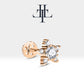 Pırlantadan Yıldız Piercing, 8 MM , 1.2 MM, 14K Sarı-Beyaz-Kırmızı Altın | LP00027D