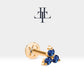 Üçlü Safir Piercing, 8 MM , 1.2 MM, 14K Sarı-Beyaz-Kırmızı Altın | LP00021S