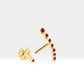 Süzme Yakutlu Piercing, 8 MM , 1.2 MM, 14K Sarı-Beyaz-Kırmızı Altın | LP00005R