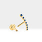 Süzme Safirli Piercing, 8 MM , 1.2 MM, 14K Sarı-Beyaz-Kırmızı Altın | LP00005S