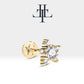 Pırlantadan Yıldız Piercing, 8 MM , 1.2 MM, 14K Sarı-Beyaz-Kırmızı Altın | LP00027D