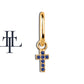 Safir Haç Sallantılı Küpe, 13 MM , 14K Sarı-Beyaz-Kırmızı Altın | LE00034S
