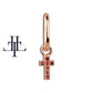 Yakut Haç Sallantılı Küpe, 13 MM , 14K Sarı-Beyaz-Kırmızı Altın | LE00034R